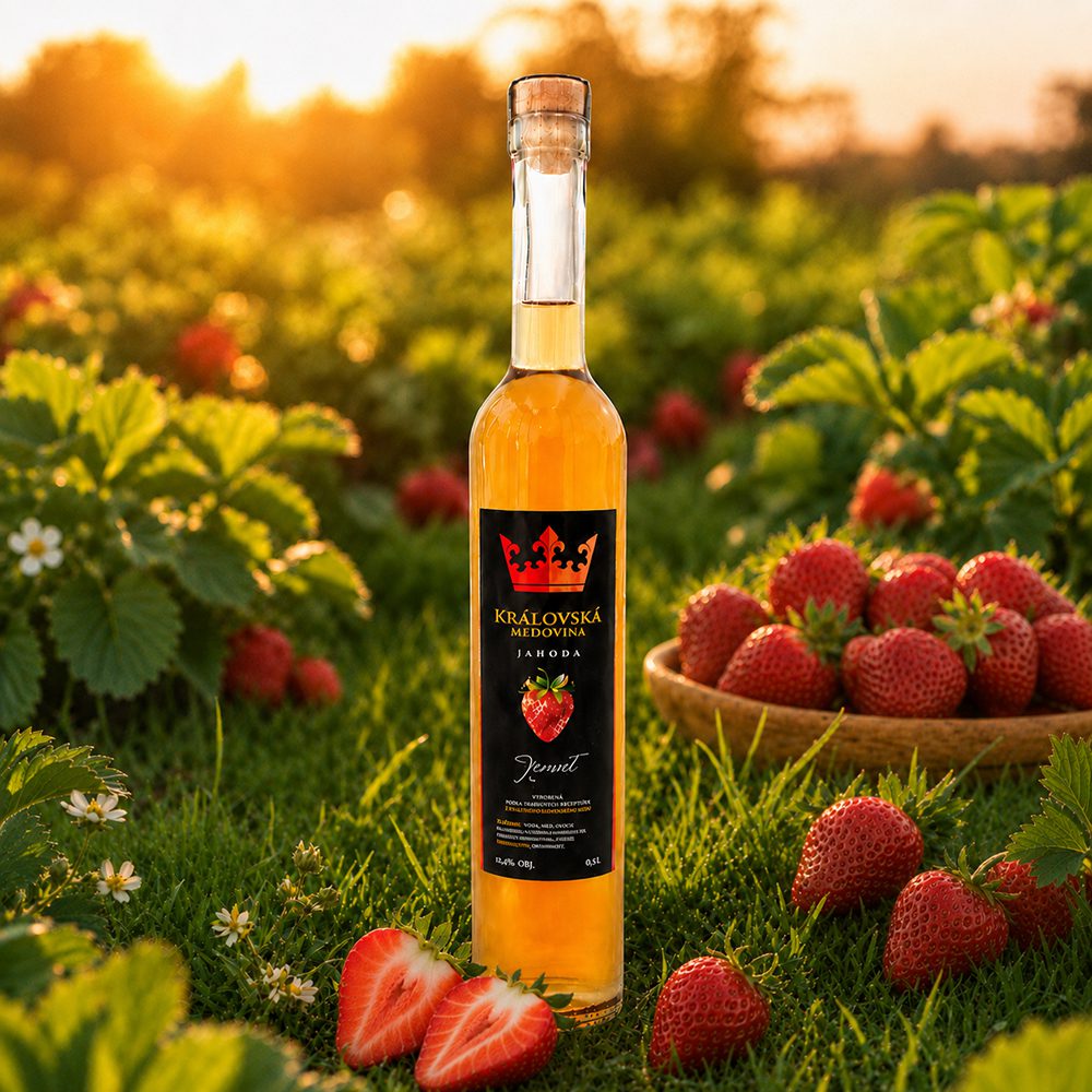 Královská medovina jahoda 500 ml