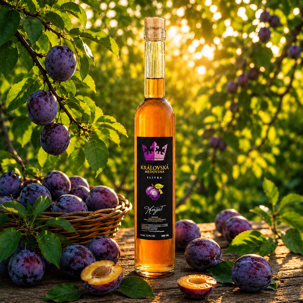 Královská medovina švestka 500 ml